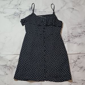 Sanctuary Rafaella Button Down Dress Black/White Polka-dot